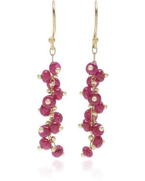 Ten Thousand Things 18k Yellow Gold Ruby Earrings - White