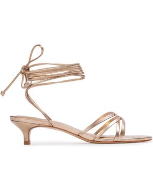 Black Suede Studio Suri Leather Sandals - Metallic