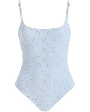 Juillet Imey Broderie Anglaise One-Piece Swimsuit - Blue