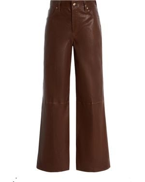 FRAME Le Slim Palazzo Leather Jeans - Brown