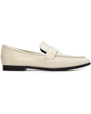 Black Suede Studio Arrow Leather Loafers - White