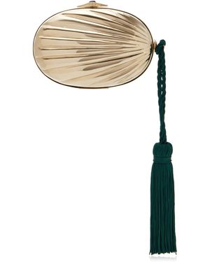 Juju Vera Petra Tassel 18K-Plated Clutch - White