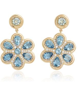 Jamie Wolf 18K Aquamarine And Diamond Earrings - Blue