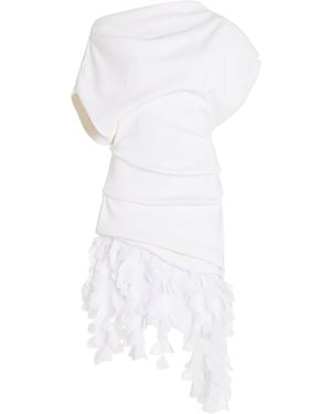 Brandon Maxwell The Kayla Petal-Embroided Mini Dress - White