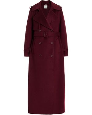 Jonathan Simkhai Rumi Belted Wool-blend Trench Coat - Purple