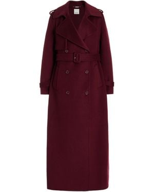 Jonathan Simkhai Rumi Belted Wool-blend Trench Coat - Purple