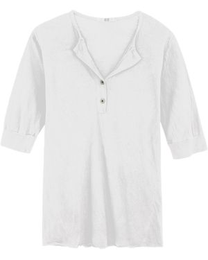 All Three Gaia Tissue Cotton Henley - White