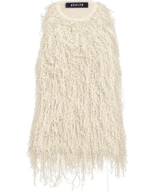 Ashlyn Ruffled Knit Tank Top - Natural