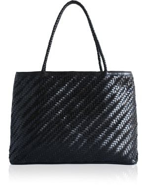 Bembien Gabrielle Woven Leather Tote Bag - Black