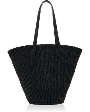 Liffner Straw Basket Tote - Black