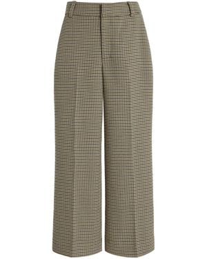 FAVORITE DAUGHTER Cropped Houndstooth Fiona Trousers - Green