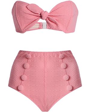 Lisa Marie Fernandez Poppy Bandeau High-waisted Bikini Set - Pink