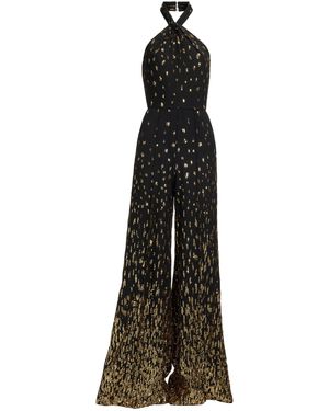 Elie Saab Sequined Halter Top Jumpsuit - Black