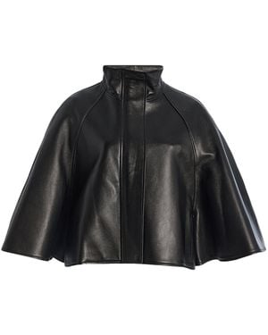 Jonathan Simkhai Orvik Leather Cape Jacket - Black