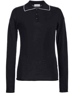 Brandon Maxwell The Mills Knit Polo Jumper - Blue