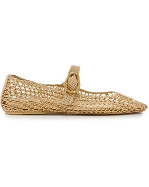 Cult Gaia Gina Woven Metallic Leather Ballet Flats