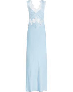 Third Form Exclusive Visions Lace-trimmed Satin Maxi Dress - Blue