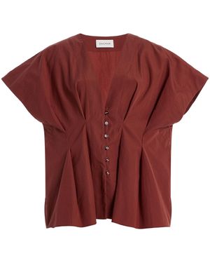 House of Dagmar Cinched Cotton Top - Red