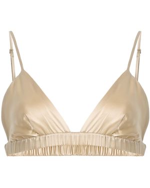 Frankie Shop Nina Satin Bralette - Natural