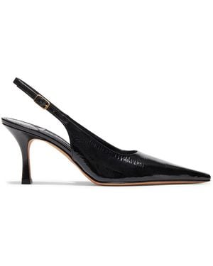 Emme Parsons Elana Eelskin-Effect Leather Slingback Court Shoes - Black