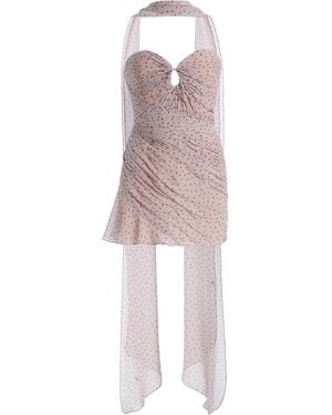 Harithand Gia Silk Georgette Draped Mini Dress - Purple