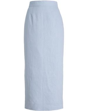 Posse Exclusive Riviera Emma Linen Maxi Skirt - Blue