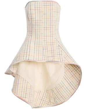 Rosie Assoulin Tilt-A-Whirl Checked Silk Top - White