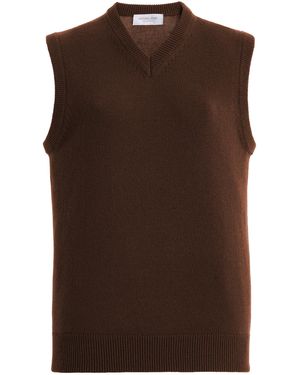 Michael Kors V-Neck Cashmere Vest - Brown