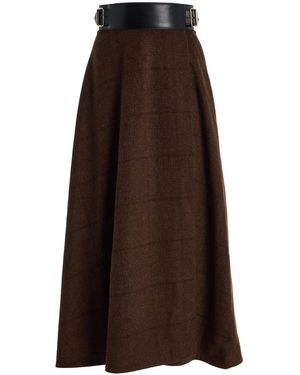 Adam Lippes Caspian Cashmere Skirt - Brown