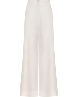 ANDRES OTALORA Me Hablas Linen Wide-Leg Trousers - White