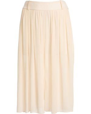 Lanvin Pleated Loose-Fit Silk-Blend Shorts - Natural
