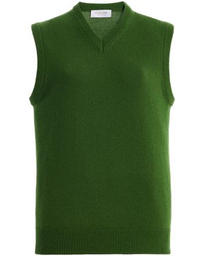 Michael Kors V-Neck Cashmere Vest - Green