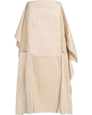Niccolò Pasqualetti Pannello Ruffled Midi Skirt - Natural