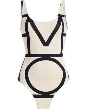 TOTEME Monogram One-Piece Swimsuit - White