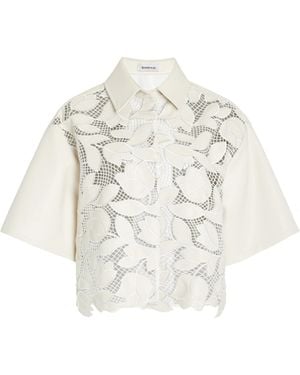 Jonathan Simkhai Robinson Embroidered Vegan Leather Shirt - White