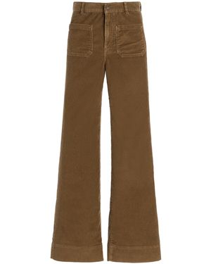 Jeanerica St Monica Corduroy High-Rise Flared-Leg Jeans - Natural