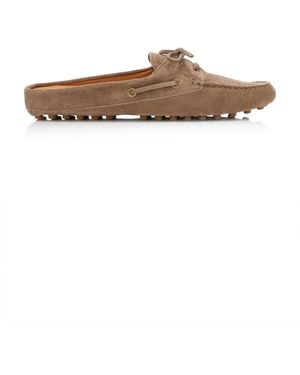 Tod's Suede Loafer Mules - Brown