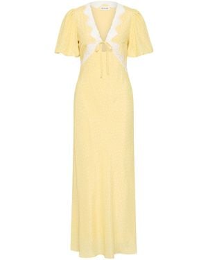 ROAME. Sunny Lace-Embellished Maxi Dress - Yellow