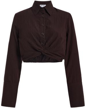 Matthew Bruch Twist Stripe Button Up - Black