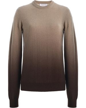 Michael Kors Ombre Crewneck Cashmere Top - Brown