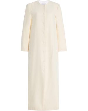 Sloan Exclusive Wool Long Cardigan Coat - White