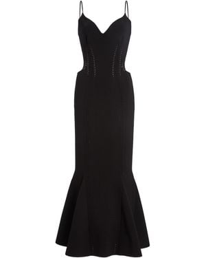 Givenchy Knitted Ruffled Midi Dress - Black
