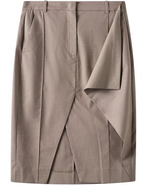 THE GARMENT Clifton Asymmetric Midi Skirt - Brown