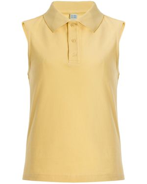 Flore Flore Lauren Cotton Polo Tank Top - Yellow