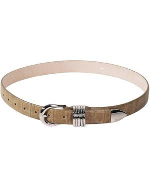 DEHANCHE Hollyhock Alligator-Embossed Leather Belt - White