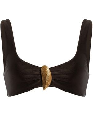 Jonathan Simkhai Veyra Shell-Detailed Bikini Top - Black