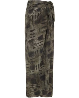 Cortana Silk Pareo Skirt - Green