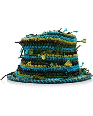 STAUD Meyers Crocheted Cotton Bucket Hat - Green