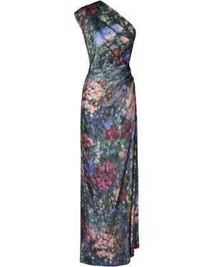 Maria Elena Villamil Narciso Printed Silk Twill Maxi Dress - Blue