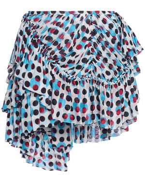Dries Van Noten Shelby Polka-Dot Georgette Mini Skirt - Blue